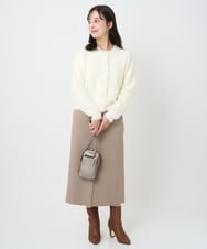 F1HAD45160 MK MICHEL KLEIN(小さいサイズ)(メゾン ドゥ サンク) 【小さいサイズ】ガンクラブチェック柄ナロースカート/洗える ベージュ