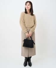 F1HAD45160 MK MICHEL KLEIN(小さいサイズ)(メゾン ドゥ サンク) 【小さいサイズ】ガンクラブチェック柄ナロースカート/洗える ベージュ