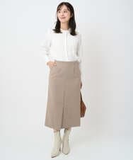 F1HAD45160 MK MICHEL KLEIN(小さいサイズ)(メゾン ドゥ サンク) 【小さいサイズ】ガンクラブチェック柄ナロースカート/洗える ベージュ