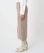 F1HAD45160 MK MICHEL KLEIN(小さいサイズ)(メゾン ドゥ サンク) 【小さいサイズ】ガンクラブチェック柄ナロースカート/洗える ベージュ