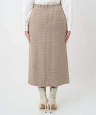 F1HAD45160 MK MICHEL KLEIN(小さいサイズ)(メゾン ドゥ サンク) 【小さいサイズ】ガンクラブチェック柄ナロースカート/洗える ベージュ