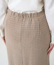 F1HAD45160 MK MICHEL KLEIN(小さいサイズ)(メゾン ドゥ サンク) 【小さいサイズ】ガンクラブチェック柄ナロースカート/洗える ベージュ