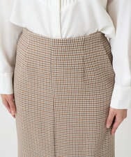 F1HAD45160 MK MICHEL KLEIN(小さいサイズ)(メゾン ドゥ サンク) 【小さいサイズ】ガンクラブチェック柄ナロースカート/洗える ベージュ