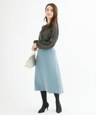 F1HAV42130 MK MICHEL KLEIN(小さいサイズ)(メゾン ドゥ サンク) 【小さいサイズ】台形シルエットスカート/洗える ブルーグレー