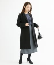 F1HAV42130 MK MICHEL KLEIN(小さいサイズ)(メゾン ドゥ サンク) 【小さいサイズ】台形シルエットスカート/洗える ブルーグレー