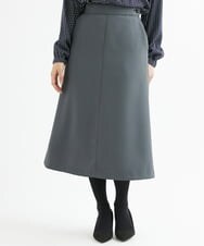 F1HAV42130 MK MICHEL KLEIN(小さいサイズ)(メゾン ドゥ サンク) 【小さいサイズ】台形シルエットスカート/洗える ブルーグレー