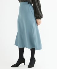 F1HAV42130 MK MICHEL KLEIN(小さいサイズ)(メゾン ドゥ サンク) 【小さいサイズ】台形シルエットスカート/洗える ブルーグレー