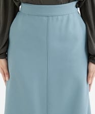 F1HAV42130 MK MICHEL KLEIN(小さいサイズ)(メゾン ドゥ サンク) 【小さいサイズ】台形シルエットスカート/洗える ブルーグレー