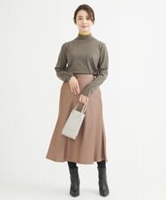 F1HAV50150 MK MICHEL KLEIN(小さいサイズ)(メゾン ドゥ サンク) 【小さいサイズ】サテンフレアスカート/洗える パープル