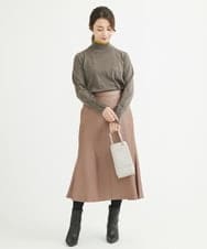 F1HAV50150 MK MICHEL KLEIN(小さいサイズ)(メゾン ドゥ サンク) 【小さいサイズ】サテンフレアスカート/洗える パープル
