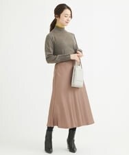 F1HAV50150 MK MICHEL KLEIN(小さいサイズ)(メゾン ドゥ サンク) 【小さいサイズ】サテンフレアスカート/洗える パープル