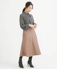 F1HAV50150 MK MICHEL KLEIN(小さいサイズ)(メゾン ドゥ サンク) 【小さいサイズ】サテンフレアスカート/洗える パープル