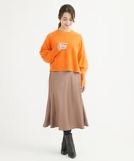 F1HAV50150 MK MICHEL KLEIN(小さいサイズ)(メゾン ドゥ サンク) 【小さいサイズ】サテンフレアスカート/洗える パープル