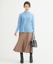 F1HAV50150 MK MICHEL KLEIN(小さいサイズ)(メゾン ドゥ サンク) 【小さいサイズ】サテンフレアスカート/洗える パープル