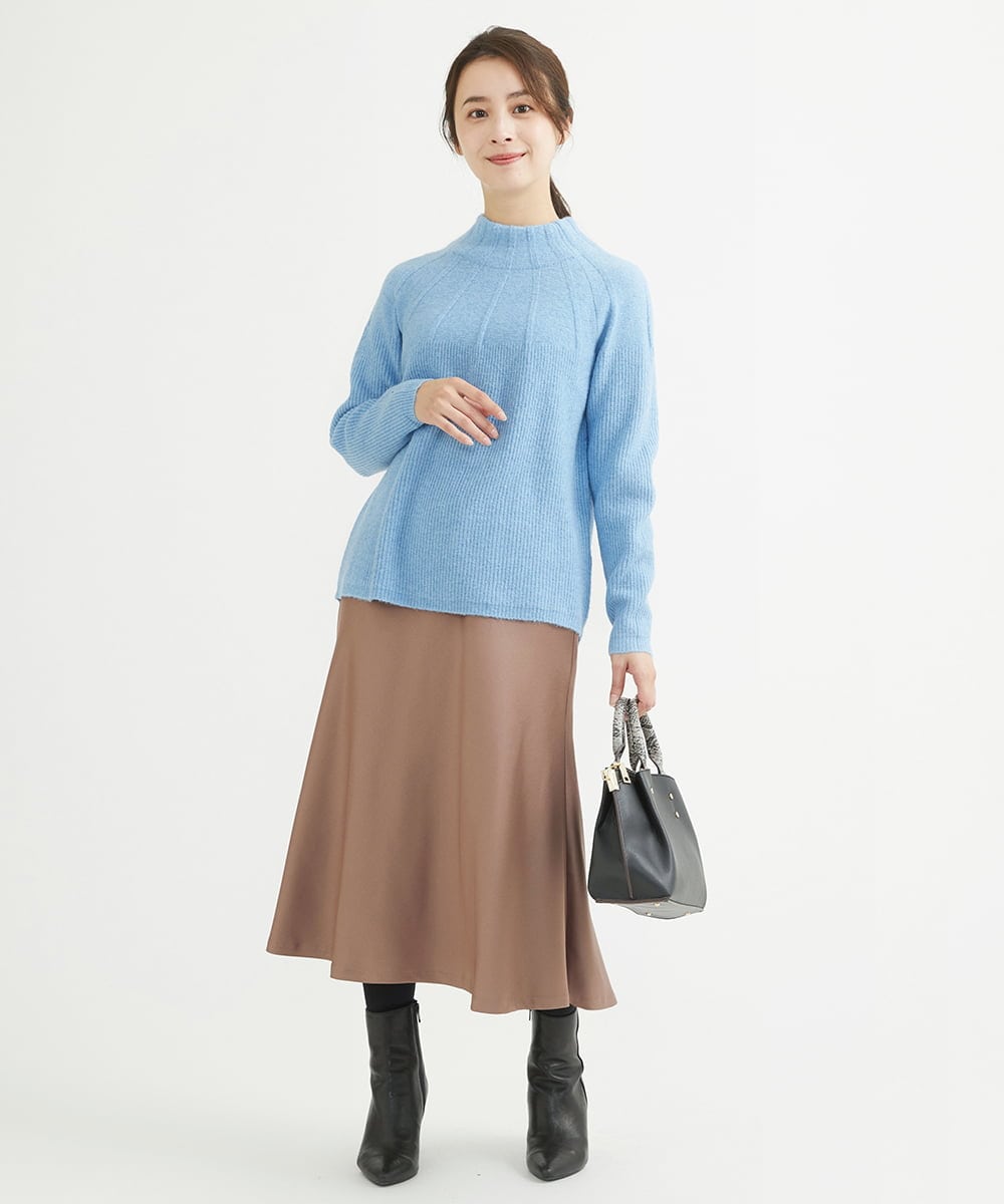 F1HAV50150 MK MICHEL KLEIN(小さいサイズ)(メゾン ドゥ サンク) 【小さいサイズ】サテンフレアスカート/洗える パープル