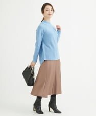 F1HAV50150 MK MICHEL KLEIN(小さいサイズ)(メゾン ドゥ サンク) 【小さいサイズ】サテンフレアスカート/洗える パープル