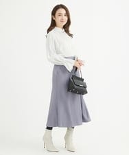 F1HAV50150 MK MICHEL KLEIN(小さいサイズ)(メゾン ドゥ サンク) 【小さいサイズ】サテンフレアスカート/洗える パープル