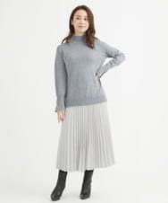 F1HAV52160 MK MICHEL KLEIN(小さいサイズ)(メゾン ドゥ サンク) 【小さいサイズ】ウーリッシュプリーツスカート/洗える モカ