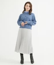 F1HAV52160 MK MICHEL KLEIN(小さいサイズ)(メゾン ドゥ サンク) 【小さいサイズ】ウーリッシュプリーツスカート/洗える モカ