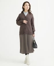 F1HAV52160 MK MICHEL KLEIN(小さいサイズ)(メゾン ドゥ サンク) 【小さいサイズ】ウーリッシュプリーツスカート/洗える モカ