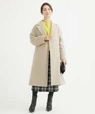 F1HAV58140 MK MICHEL KLEIN(小さいサイズ)(メゾン ドゥ サンク) 【小さいサイズ】ロービングチェックタイトロングスカート/洗える ホワイト