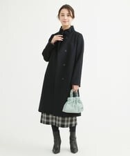 F1HAV58140 MK MICHEL KLEIN(小さいサイズ)(メゾン ドゥ サンク) 【小さいサイズ】ロービングチェックタイトロングスカート/洗える ホワイト