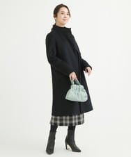 F1HAV58140 MK MICHEL KLEIN(小さいサイズ)(メゾン ドゥ サンク) 【小さいサイズ】ロービングチェックタイトロングスカート/洗える ホワイト