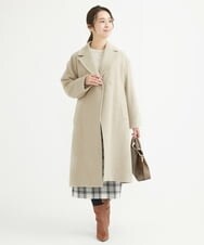 F1HAV58140 MK MICHEL KLEIN(小さいサイズ)(メゾン ドゥ サンク) 【小さいサイズ】ロービングチェックタイトロングスカート/洗える ホワイト