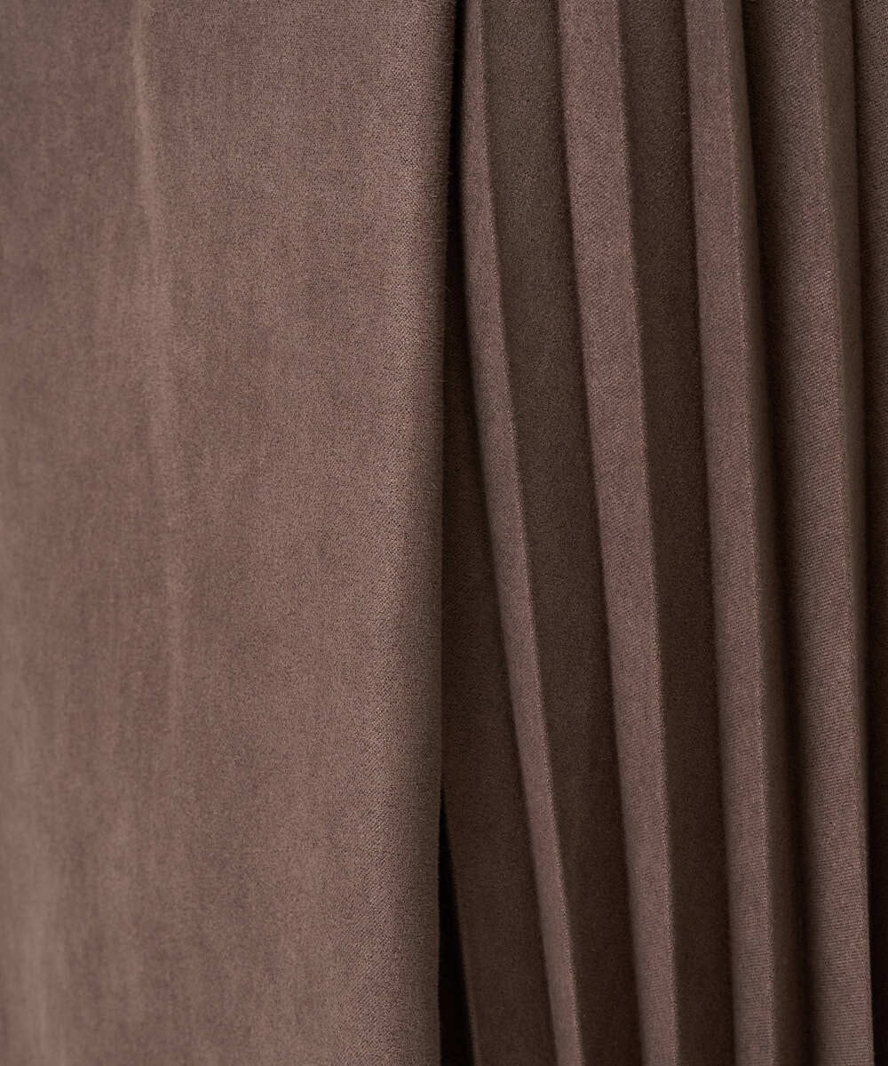 F1HBD51170 MK MICHEL KLEIN(小さいサイズ)(メゾン ドゥ サンク) 【小さいサイズ】部分プリーツデザイン スウェードライクスカート/洗える ベージュ