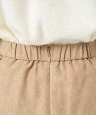 F1HBD51170 MK MICHEL KLEIN(小さいサイズ)(メゾン ドゥ サンク) 【小さいサイズ】部分プリーツデザイン スウェードライクスカート/洗える ベージュ