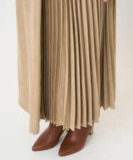 F1HBD51170 MK MICHEL KLEIN(小さいサイズ)(メゾン ドゥ サンク) 【小さいサイズ】部分プリーツデザイン スウェードライクスカート/洗える ベージュ