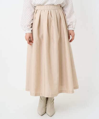 F1HBD57170 MK MICHEL KLEIN(小さいサイズ) 【小さいサイズ】ヴィンテージ加工タックギャザースカート/洗える