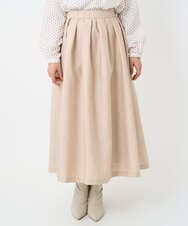 F1HBD57170 MK MICHEL KLEIN(小さいサイズ)(メゾン ドゥ サンク) 【小さいサイズ】ヴィンテージ加工タックギャザースカート/洗える ベージュ