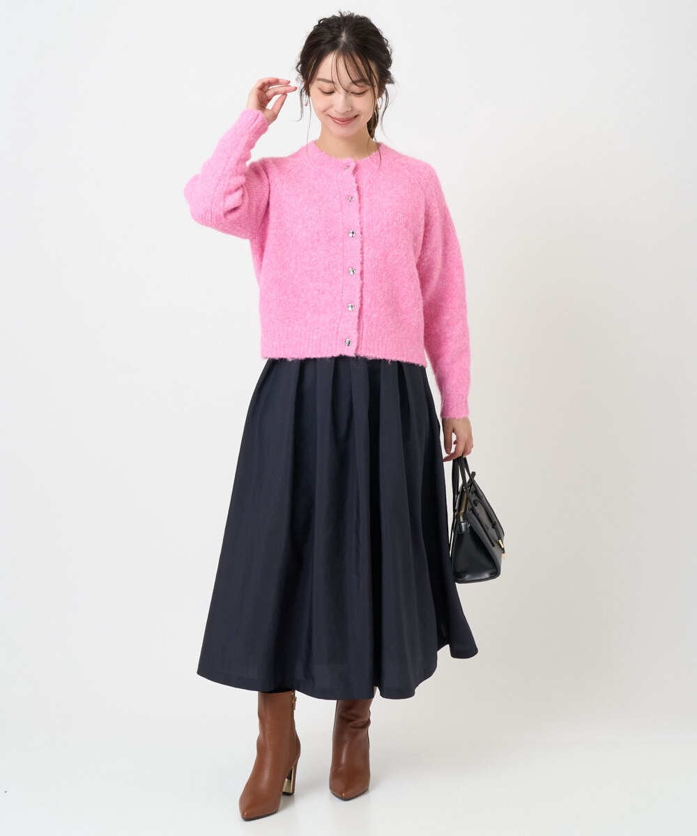 F1HBD57170 MK MICHEL KLEIN(小さいサイズ)(メゾン ドゥ サンク) 【小さいサイズ】ヴィンテージ加工タックギャザースカート/洗える ベージュ