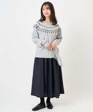 F1HBD57170 MK MICHEL KLEIN(小さいサイズ)(メゾン ドゥ サンク) 【小さいサイズ】ヴィンテージ加工タックギャザースカート/洗える ベージュ