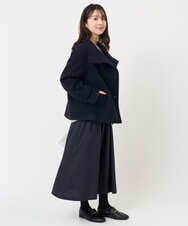 F1HBD57170 MK MICHEL KLEIN(小さいサイズ)(メゾン ドゥ サンク) 【小さいサイズ】ヴィンテージ加工タックギャザースカート/洗える ベージュ