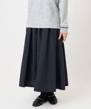 F1HBD57170 MK MICHEL KLEIN(小さいサイズ)(メゾン ドゥ サンク) 【小さいサイズ】ヴィンテージ加工タックギャザースカート/洗える ベージュ