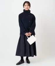 F1HBD57170 MK MICHEL KLEIN(小さいサイズ)(メゾン ドゥ サンク) 【小さいサイズ】ヴィンテージ加工タックギャザースカート/洗える ベージュ