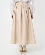 F1HBD57170 MK MICHEL KLEIN(小さいサイズ)(メゾン ドゥ サンク) 【小さいサイズ】ヴィンテージ加工タックギャザースカート/洗える ベージュ