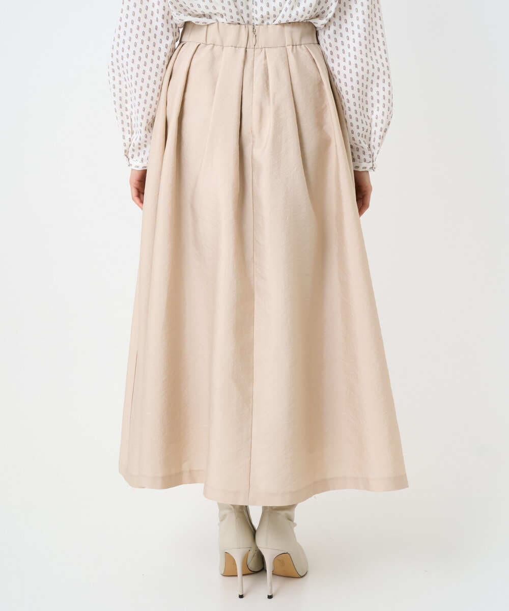 F1HBD57170 MK MICHEL KLEIN(小さいサイズ)(メゾン ドゥ サンク) 【小さいサイズ】ヴィンテージ加工タックギャザースカート/洗える ベージュ
