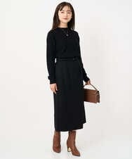 F1HBD58170 MK MICHEL KLEIN(小さいサイズ)(メゾン ドゥ サンク) 【小さいサイズ】ループネップツイードIラインスカート/洗える アイボリー