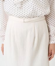 F1HBD58170 MK MICHEL KLEIN(小さいサイズ)(メゾン ドゥ サンク) 【小さいサイズ】ループネップツイードIラインスカート/洗える アイボリー