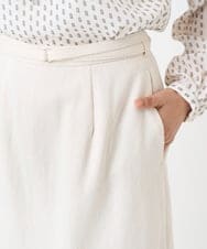 F1HBD58170 MK MICHEL KLEIN(小さいサイズ)(メゾン ドゥ サンク) 【小さいサイズ】ループネップツイードIラインスカート/洗える アイボリー