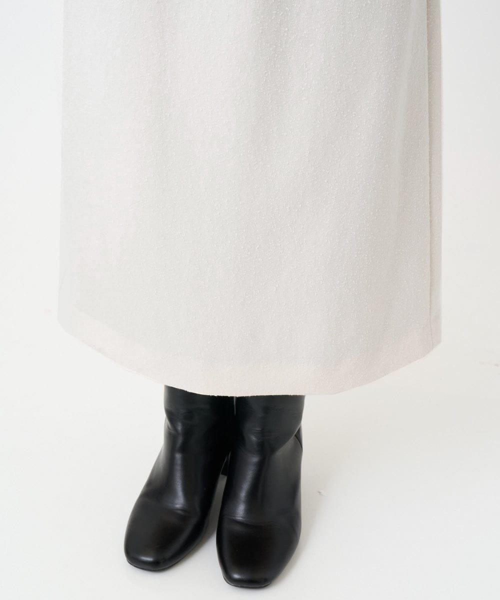 F1HBD58170 MK MICHEL KLEIN(小さいサイズ)(メゾン ドゥ サンク) 【小さいサイズ】ループネップツイードIラインスカート/洗える アイボリー