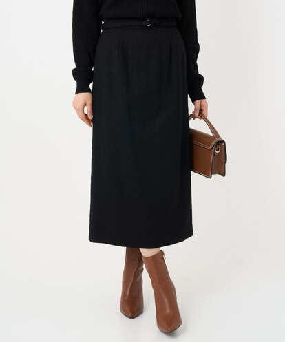 F1HBD58170 MK MICHEL KLEIN(小さいサイズ) 【小さいサイズ】ループネップツイードIラインスカート/洗える