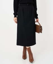 F1HBD58170 MK MICHEL KLEIN(小さいサイズ)(メゾン ドゥ サンク) 【小さいサイズ】ループネップツイードIラインスカート/洗える ブラック