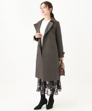 F1HDA06140 MK MICHEL KLEIN(小さいサイズ)(メゾン ドゥ サンク) 【小さいサイズ】花柄シフォンスカート/丈の長さが選べる/洗える チャコールブラウン