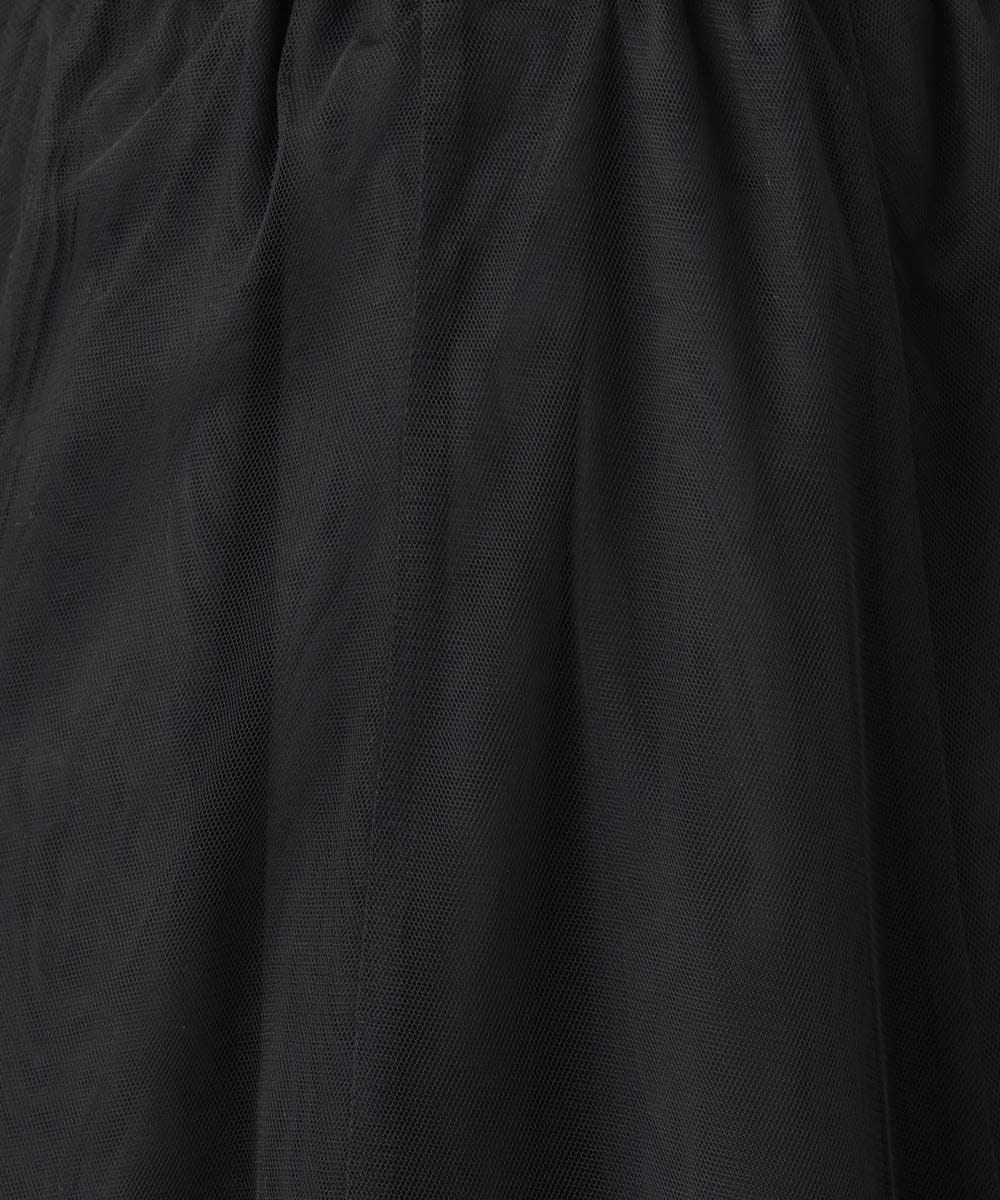 F1HDA66160 MK MICHEL KLEIN(小さいサイズ)(メゾン ドゥ サンク) 【小さいサイズ】タフタチュールリバーシブルスカート/洗える ブラック