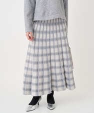 F1HDD01170 MK MICHEL KLEIN(小さいサイズ)(メゾン ドゥ サンク) 【小さいサイズ】チェック柄プリーツニットスカート/洗える ベージュ