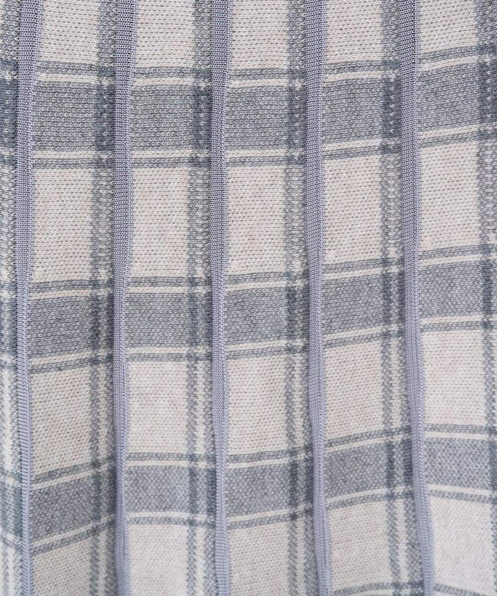 F1HDD01170 MK MICHEL KLEIN(小さいサイズ)(メゾン ドゥ サンク) 【小さいサイズ】チェック柄プリーツニットスカート/洗える ベージュ